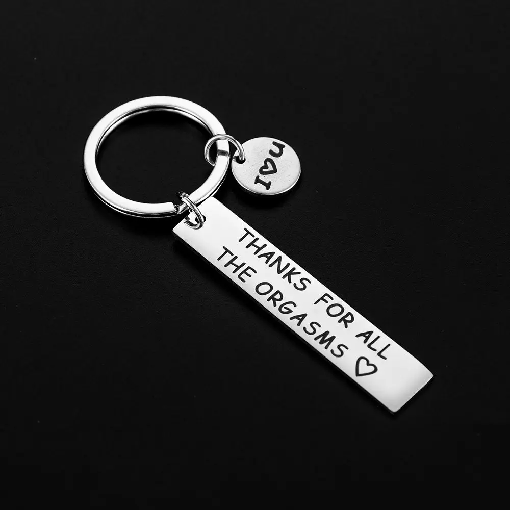 Accessories Stainless Steel I Love You Bag Pendant Key Chain Couple Keyring Boyfriend Husband Gift Thanks for All The Orgasms