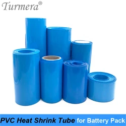 Turmera 30mm do 210mm bateria Wrap niebieska rurka termokurczliwa PVC rurka termokurczliwa do 18650 21700 32700 bateria litowo-jonowa Diy dostosuj