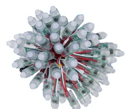 50pcs 12mm WS2811 Full Color LED Pixel Light Module DC 5V input IP68 waterproof RGB color 2811 IC Digital LED christmas Light