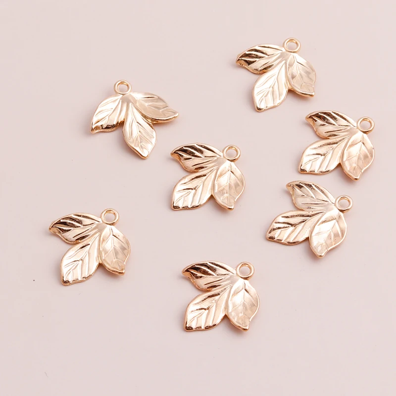 20pcs Vintage Three Leaf Pendants for DIY Bracelets