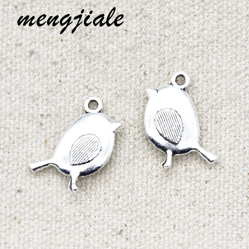 15pcs Wholesale Two Color Little Bird Charms Alloy Metal Animals Pendants For DIY Crafts Jewelry Accessories Making 20*20mm