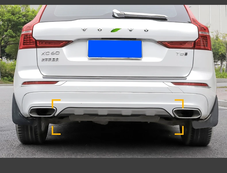 Front+ Rear Bumper For VOLVO XC60 2018 2019 2020 2021 Diffuser Guard Bumpers Lip protection cover skid plate Stainless steel