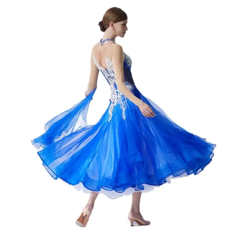 B-18553 New designs high quality adult women professional international standard competition ballroom dance dress for sale