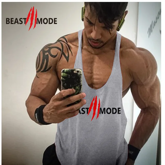 Brand Bodybuilding Clothing Fitness Mens Muscle Vest Summer Letters Print Sleeveless Shirt Gyms Stringer Tank Top Men Tank Top