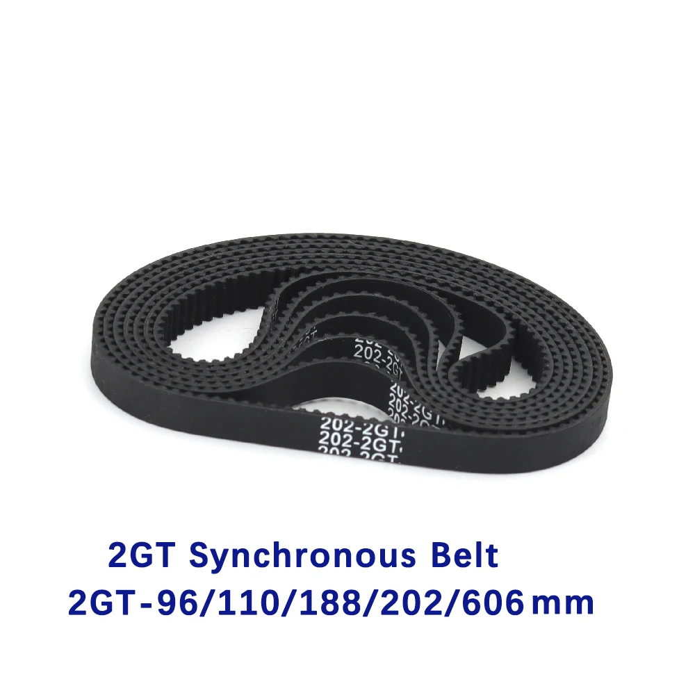 

10pcs 2MGT 2M 2GT Synchronous Timing belt Pitch length 96/110/188/202/606 width 6mm/9mm Teeth 48 55 94 101 303 Rubber closed