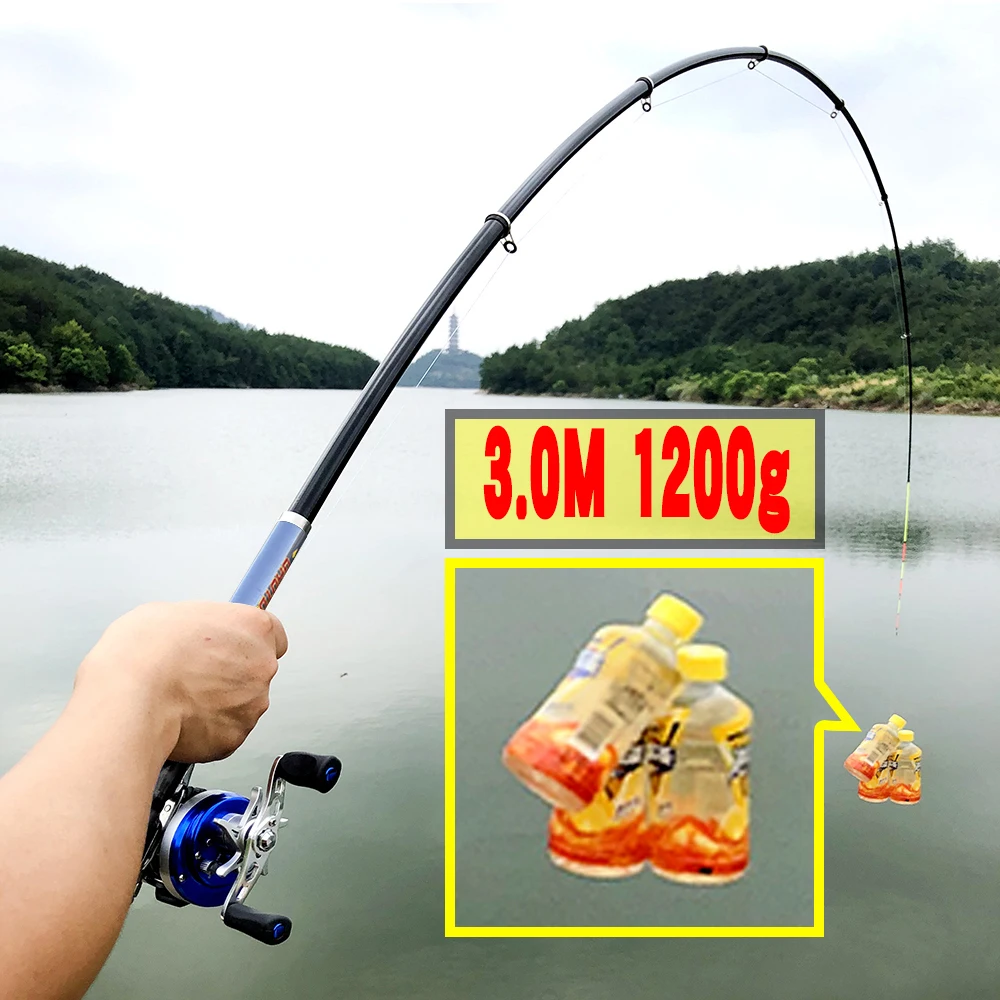 GHOTDA High Carbon 1.5M-3.0M Fishing Rod Spinning Portable Telescopic Spinning Rod Ultralight Rock Fishing Rod