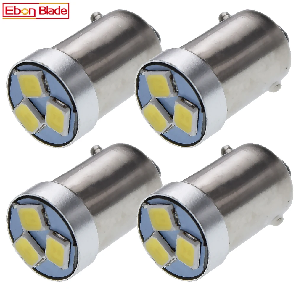 4Pcs BA9S T4W BAX9S H6W BAY9S H21W 3030 3SMD Car Auto License Plate Light Reading Dome Lamp LED Side Wedge Bulb 6V 12V  DC 6000K