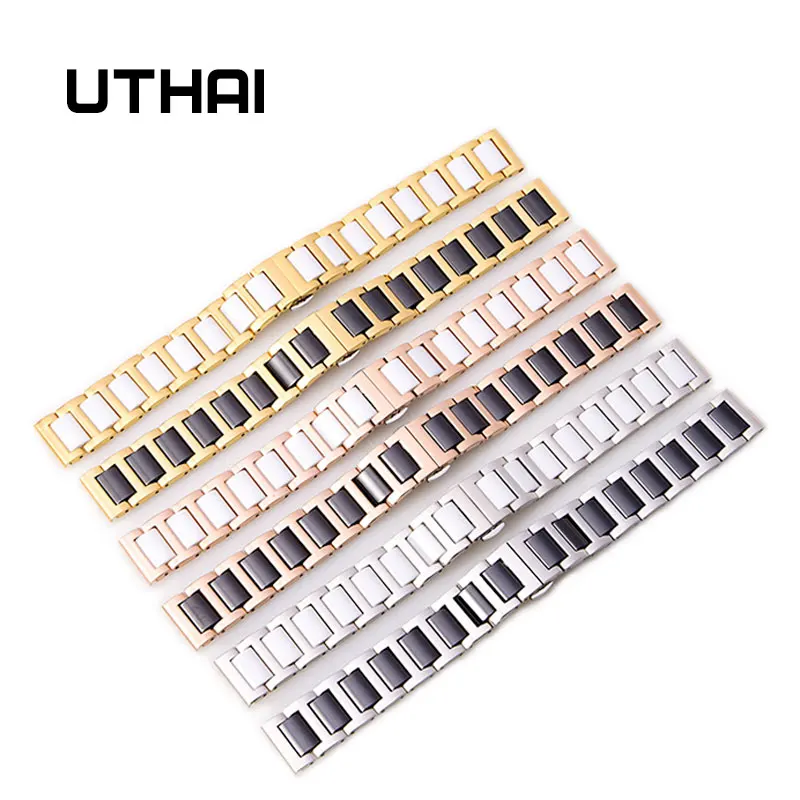 UTHAI C02 Ceramic 20mm watch strap 306L steel 22mm watch band high quality Watchbands