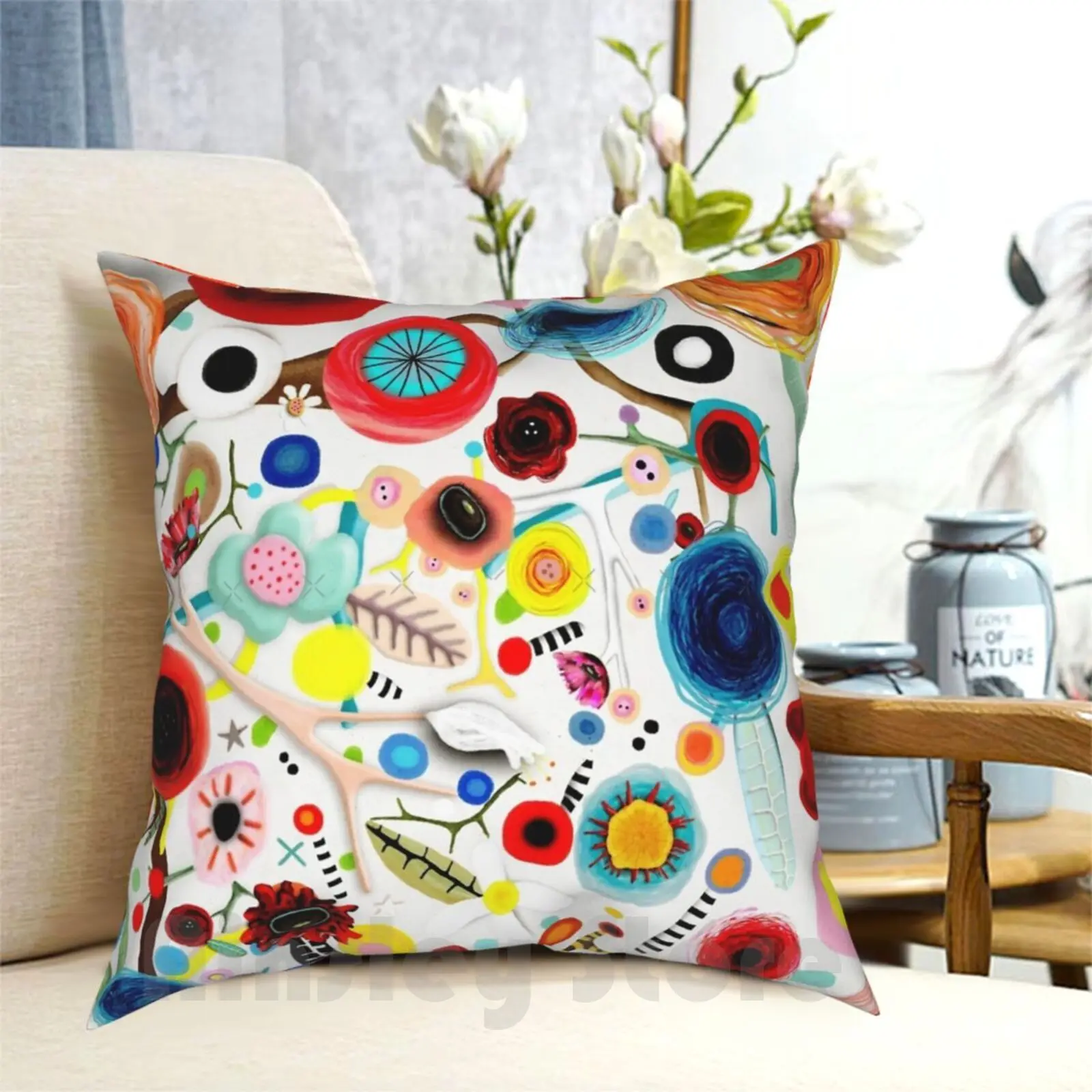 Be What You Want To Be Pillow Case Printed Home Soft Throw Pillow Meadow Art Floral Red And Blue London Be What You Want