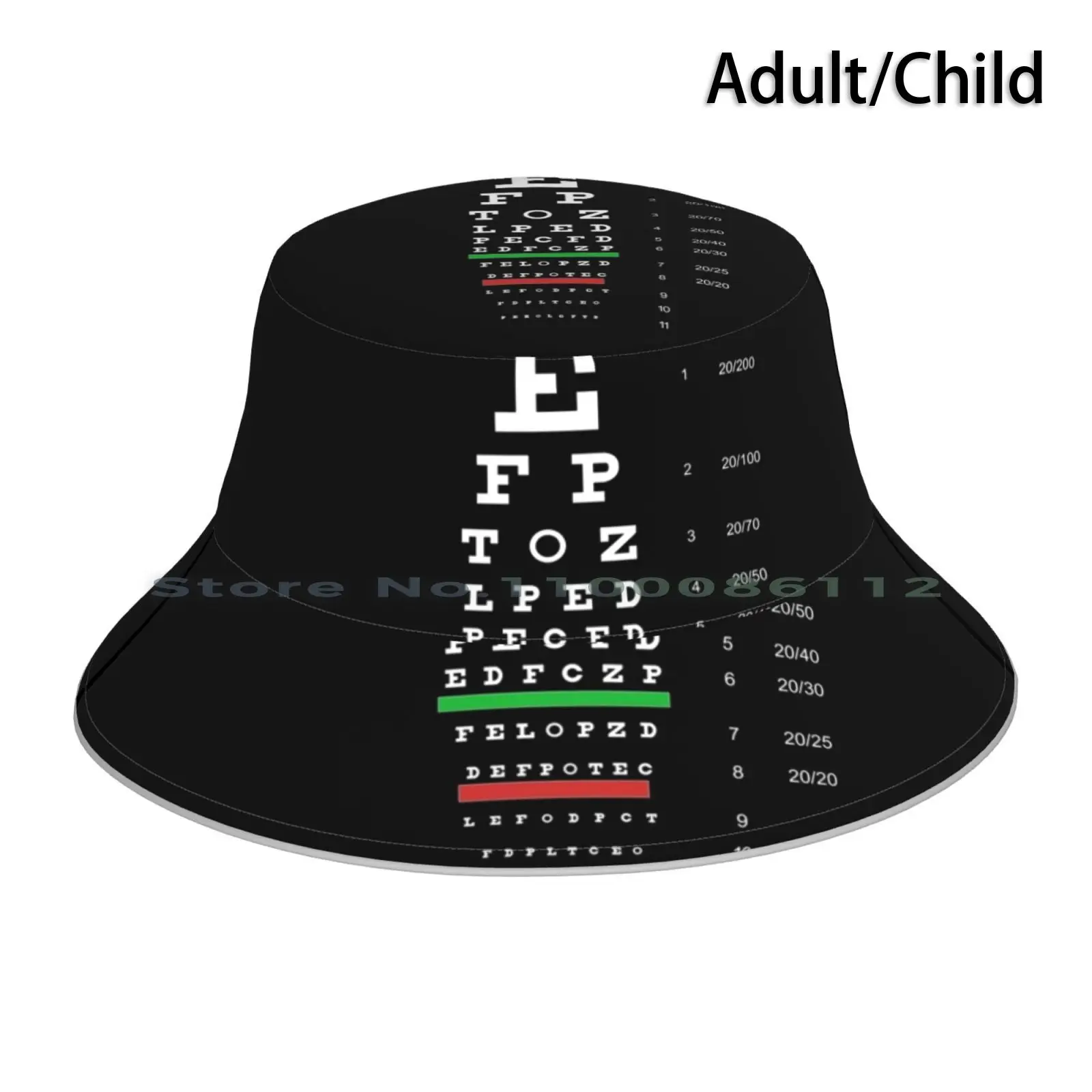 Snellen Eye Chart Bucket Hat Sun Cap Cool Funny Humor Snellen Chart Snellen Eye Chart Eye Optrimatist Gift For Optometrist