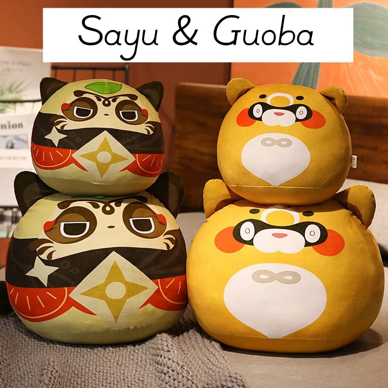 

Плюшевые игрушки Genshin Impact Plushies Xiangling Guoba, подушка для объятий Sayu, подушка для спины, симпатичная Аниме Сумка, подвеска, подарки для фанатов