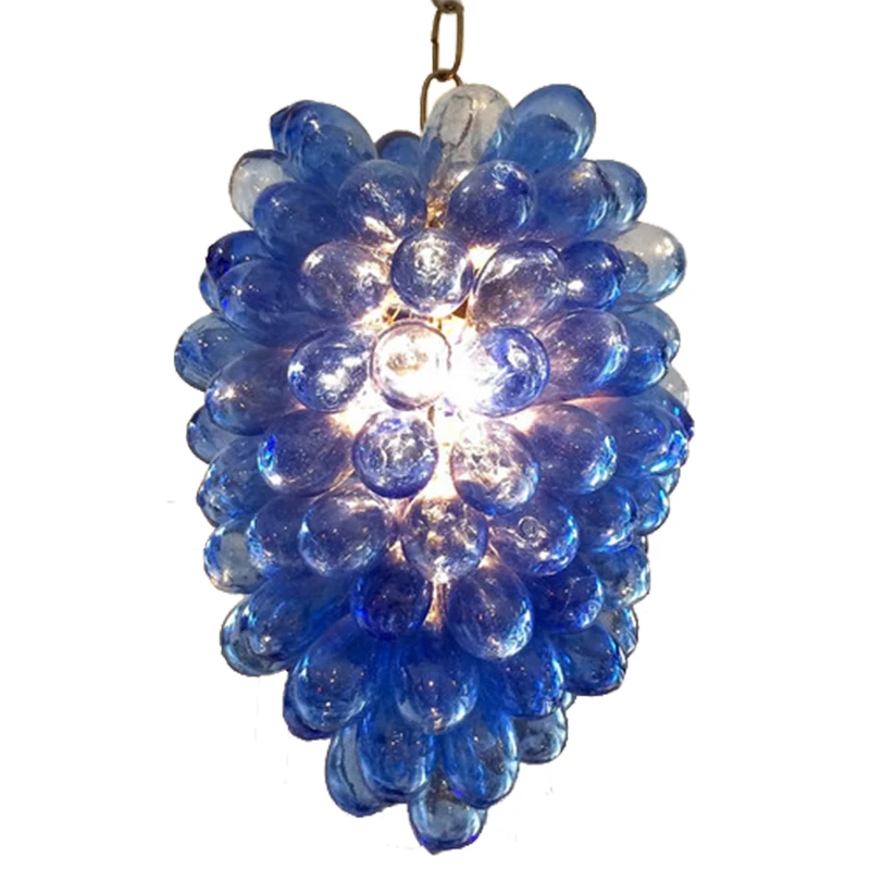 

Vintage Bubble Grape Pendant Lights LED Hand Blown Glass Chandelier Creative Light Fixtures Light for Dining Room