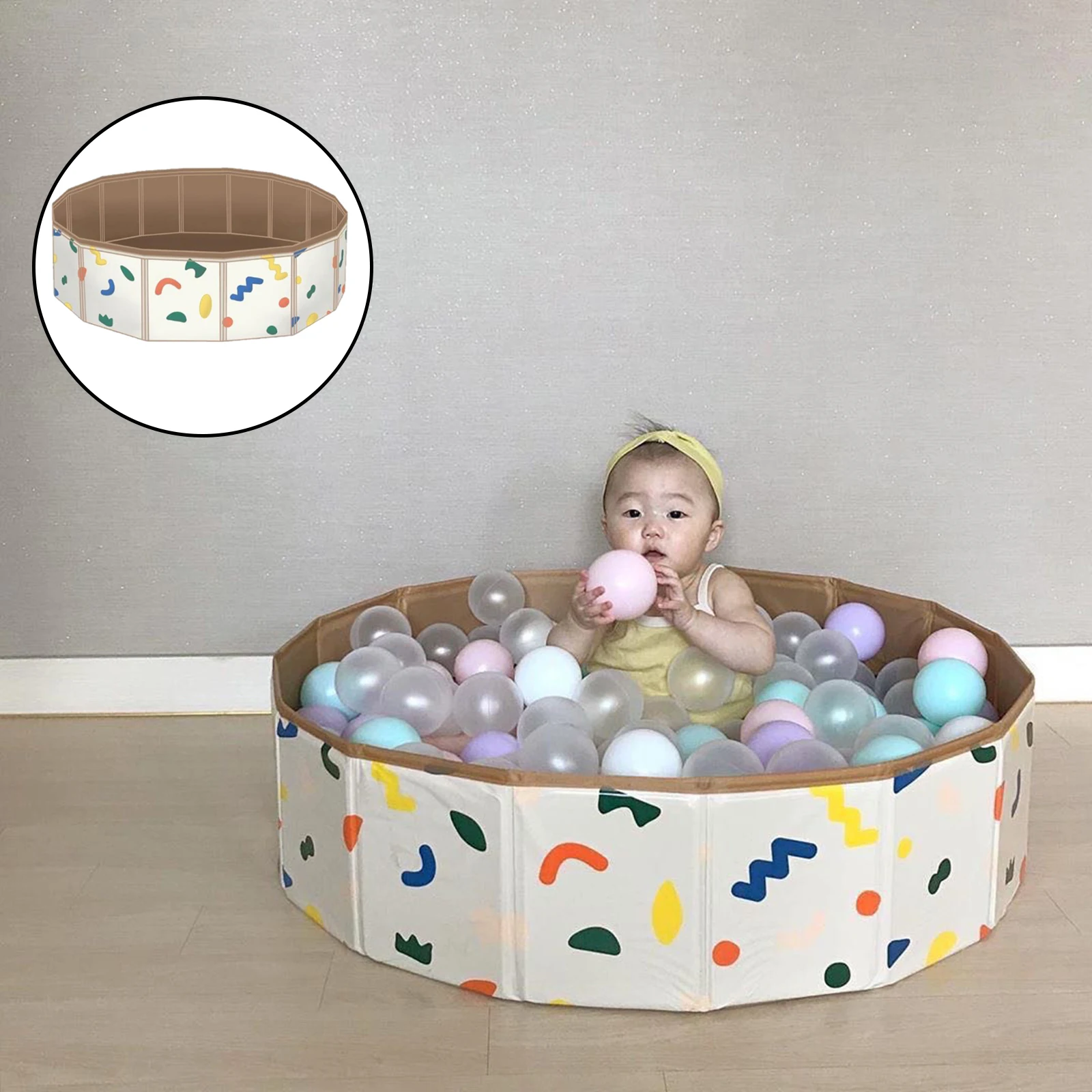 Portable Foldable Baby Swimming Pool Play Pool Fences Children Playpen Game Barrier Indoor Outdoor Collapsible with Drain Valve