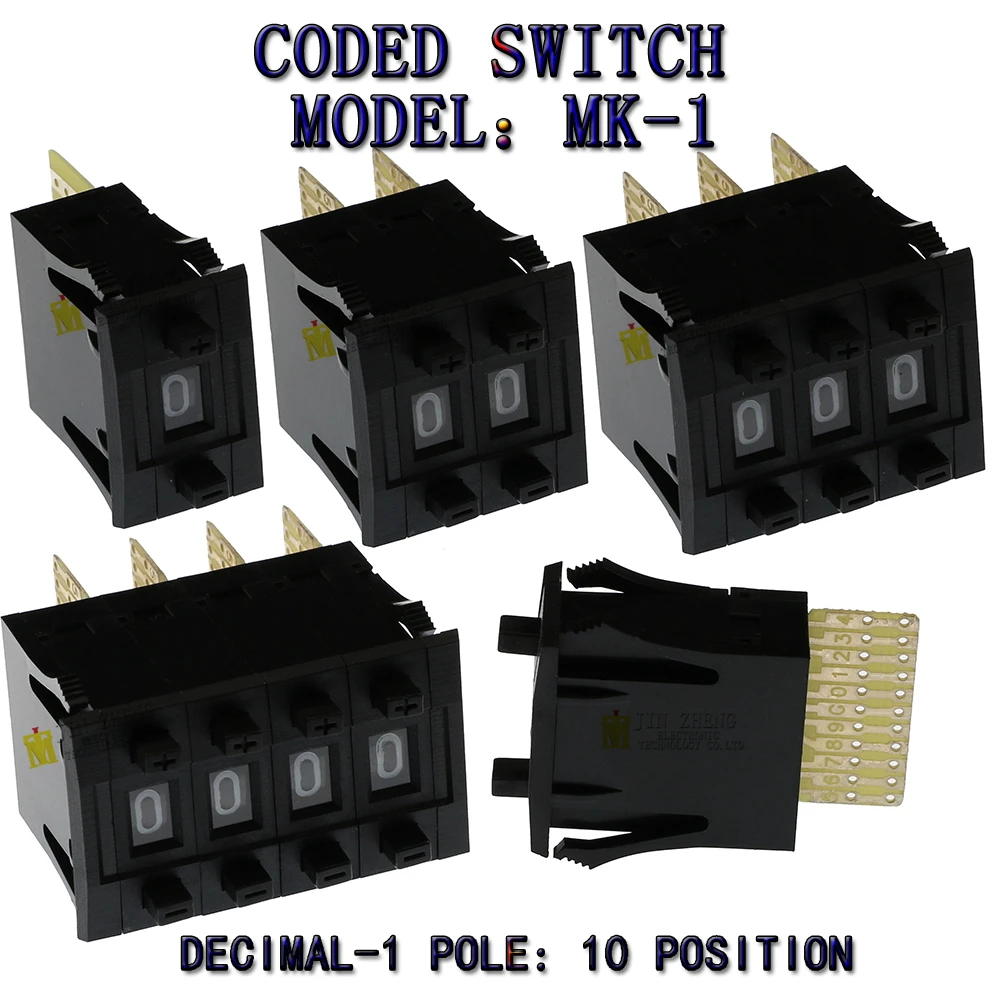 

MK-1 BCD Code Binary Output Switches/ThumbwheelSwitches 0-9C terminal block 0-9 Digits Decimal Code Black Beige