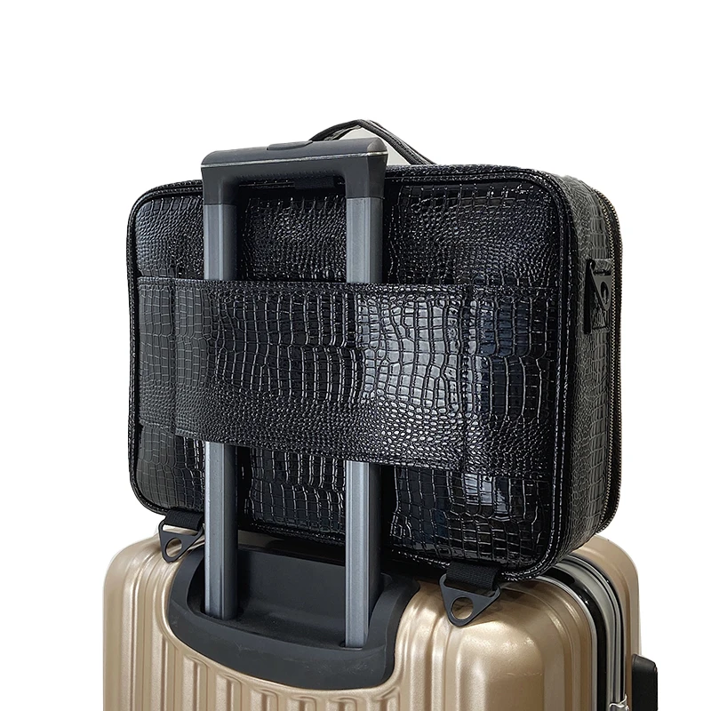 New Professional Make Up Box Large Capacity Storage Travel Toiletry Makeup Suitcase PU Leather Cosmetic Bag