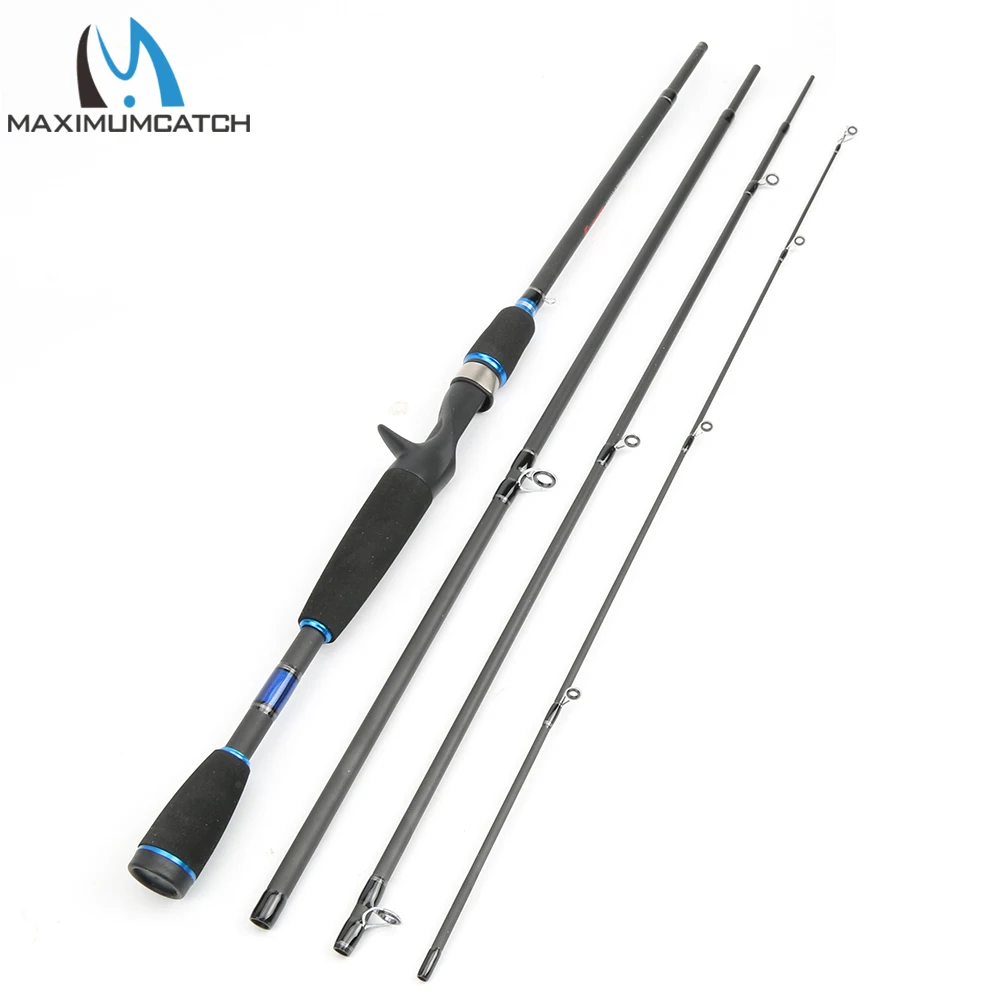 Maximumcatch Fishing Baitcasting Rod 2.1/2.4M 4Pieces Travel Carbon Fiber Fishing Rod Fast Action Casting Rod