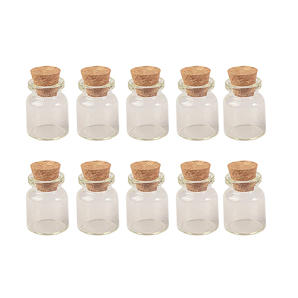 22x30x12.5 mm 5 ml Clear Transparent Mini Glass Bottles With Cork Empty Small Glass Jars Little Wishing Bottles Pendants 100 pcs