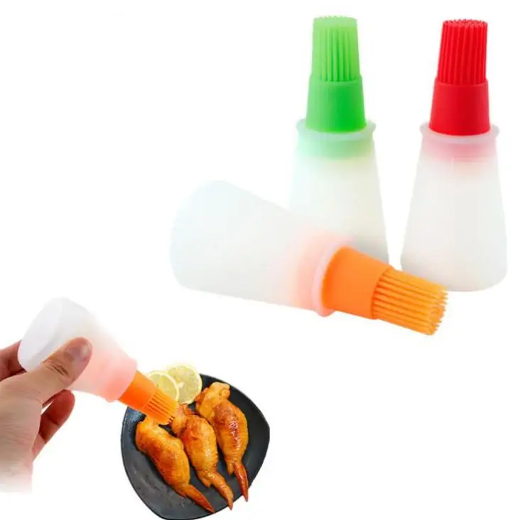 Wholesale 300pcs Resisting Silicone BBQ Basting Oil Brush Barbecue Cooking Pastry Oil Brush Grill Oil Bottle Brushes Tool SN3175