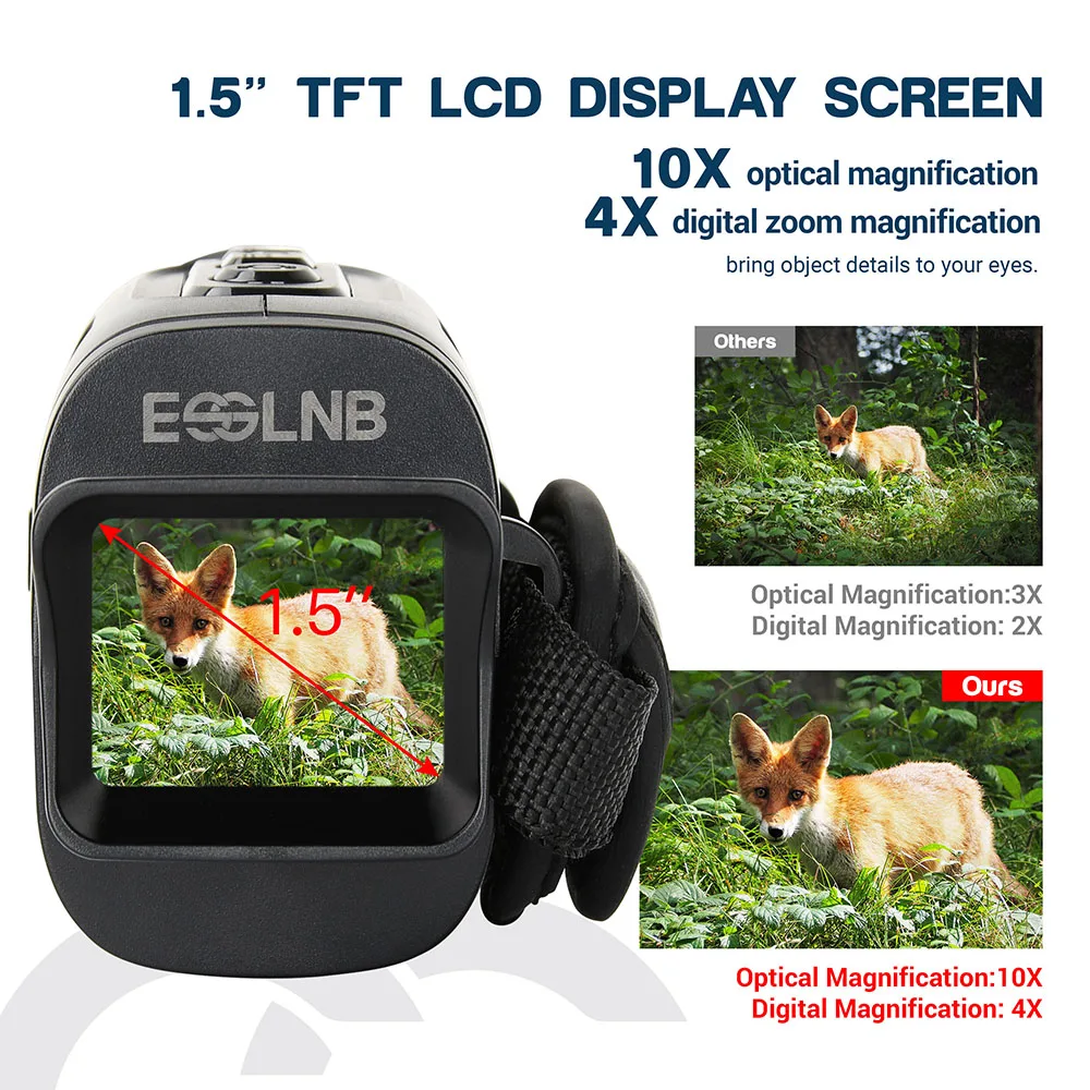 3-12X Monocular Night Vision Golgge with 1.5" TFT LCD 7 Grades IR 960P Camera Video Recorder 32G SD Card 200m View