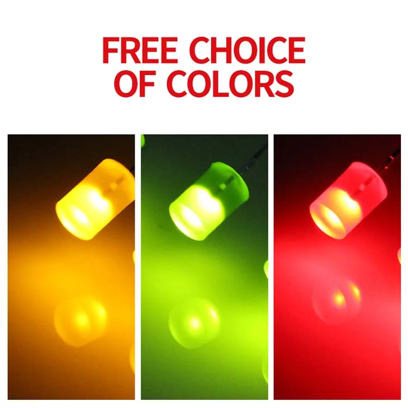 1000PCS 5mm flat head color long leg red light yellow green direct plug light-emitting diode LED