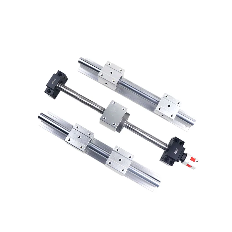 2pcs SBR20 Linear Rail+SFU2005 Ball Screw Any Length+2005 Nut +BKBF15 End Support+Coupling +2005 Nut Housing+4pc SBR20UU For XYZ