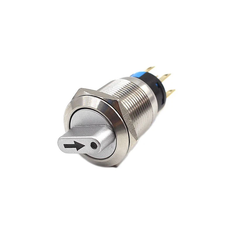 Interruptor giratorio de botón de enganche de 19mm y 22mm, perilla de 2 y 3 posiciones, botón de Metal impermeable, interruptor de llave, Autobloqueo con luz LED