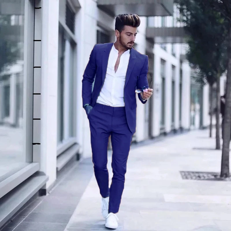 Costume luxueux pour hommes d'affaires, décontracté, à la mode, pour fête de mariage, Tuxedos, coupe