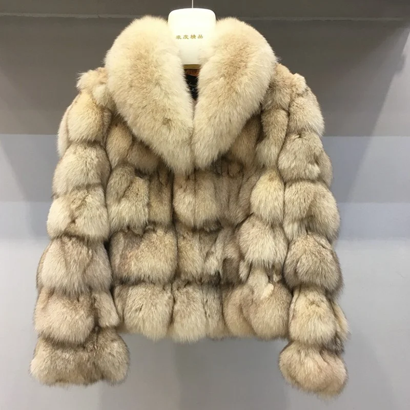 Giacca invernale abbigliamento donna vera pelliccia di volpe corta moda cappotti e giacche in pelliccia naturale donna 2022 capispalla calda spessa