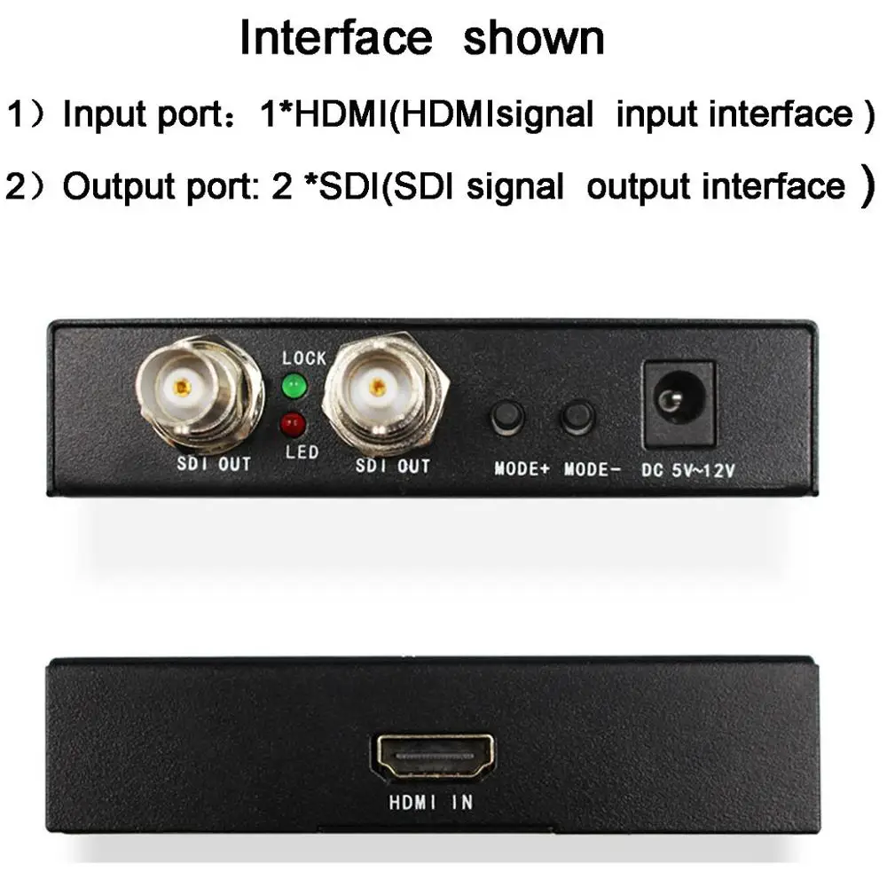 HDMI to 3G-SDI  to HD-SDI 480i/576i to SD-SDI Converter Adapter 3G HDMI to TWO SDI scaler Converter Adapter With Power