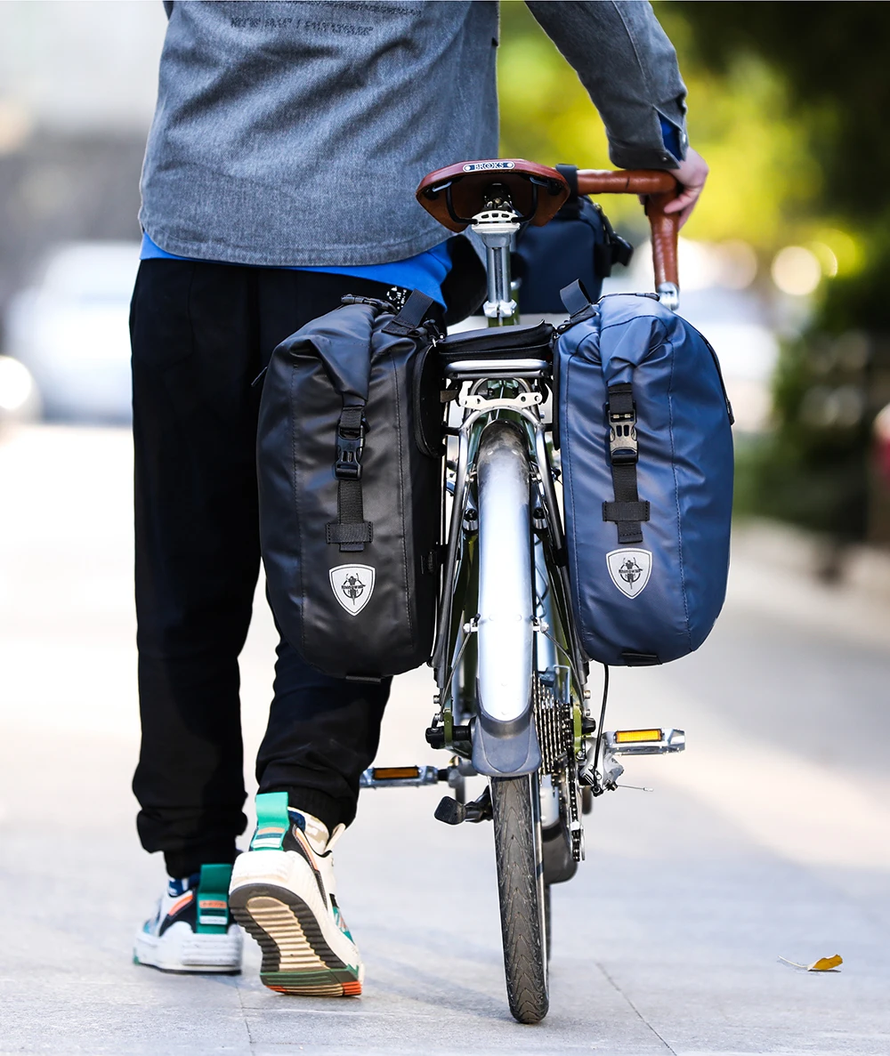 Rhinowalk Waterproof Bike Pannier Backpack 20L Trunk Bag Travel Cycling Bag Basket MTB Road Bicycle Rear Rack Tail Bag Accessory