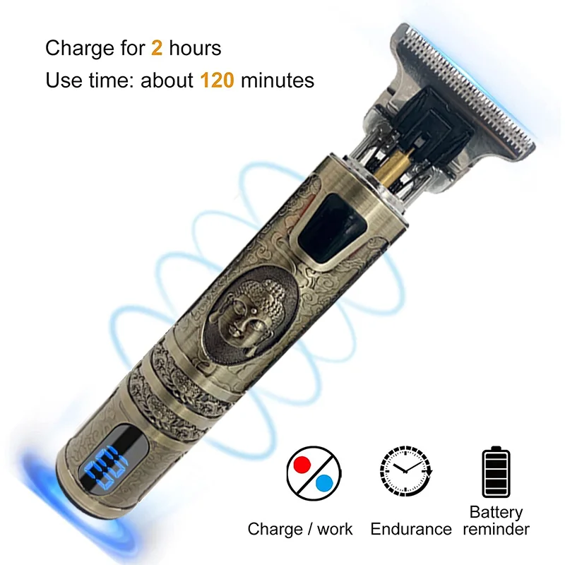 男性用のプロ用バリカン,ヘアカットとひげ剃り用のt9バリカン,2つのコードレスシェーバー