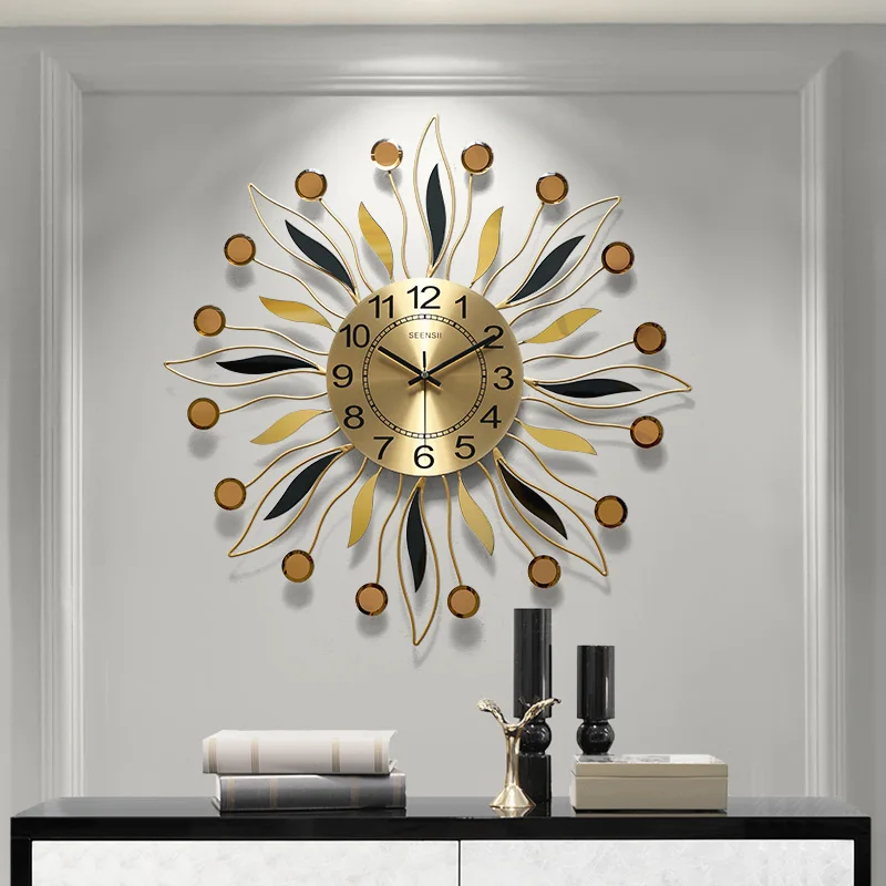 

Nordic Luxury Wall Clocks Modern design Living Room Home Decor Clocks Creative Fashion Wall Decoration Metal Hanging Wall Watch