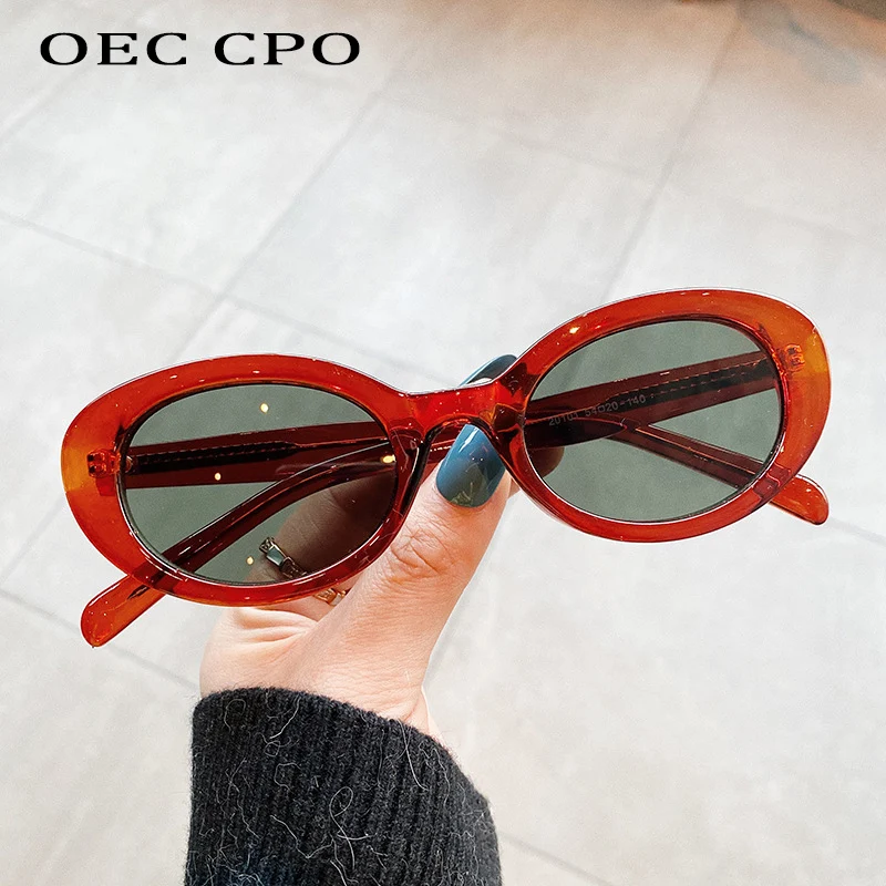 OEC CPO Vintage Cat Eye Sunglasses Women Fashion Small Hot Eyeglasses Female Punk Elegant Sun Glasses Ladies Shades Oculos de