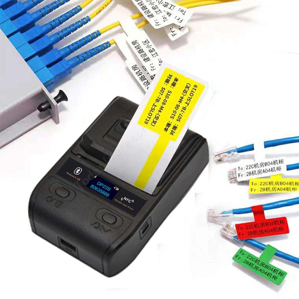 Widely Used Portable Handheld Thermal Label Printers BT Barcode QR Code Sticker Cable Label Maker Multifunctional Adhesive Paper