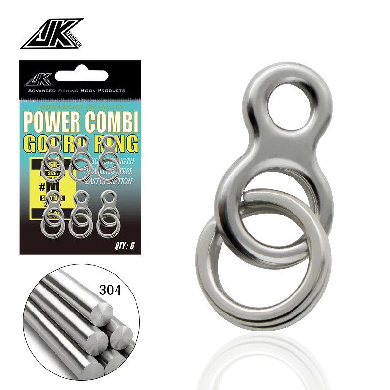 JK 130LB 200LB Stainless Steel Fishing Split Rings Lure Solid Ring Loop Jig Bait Connectors Tackle Tool Kit