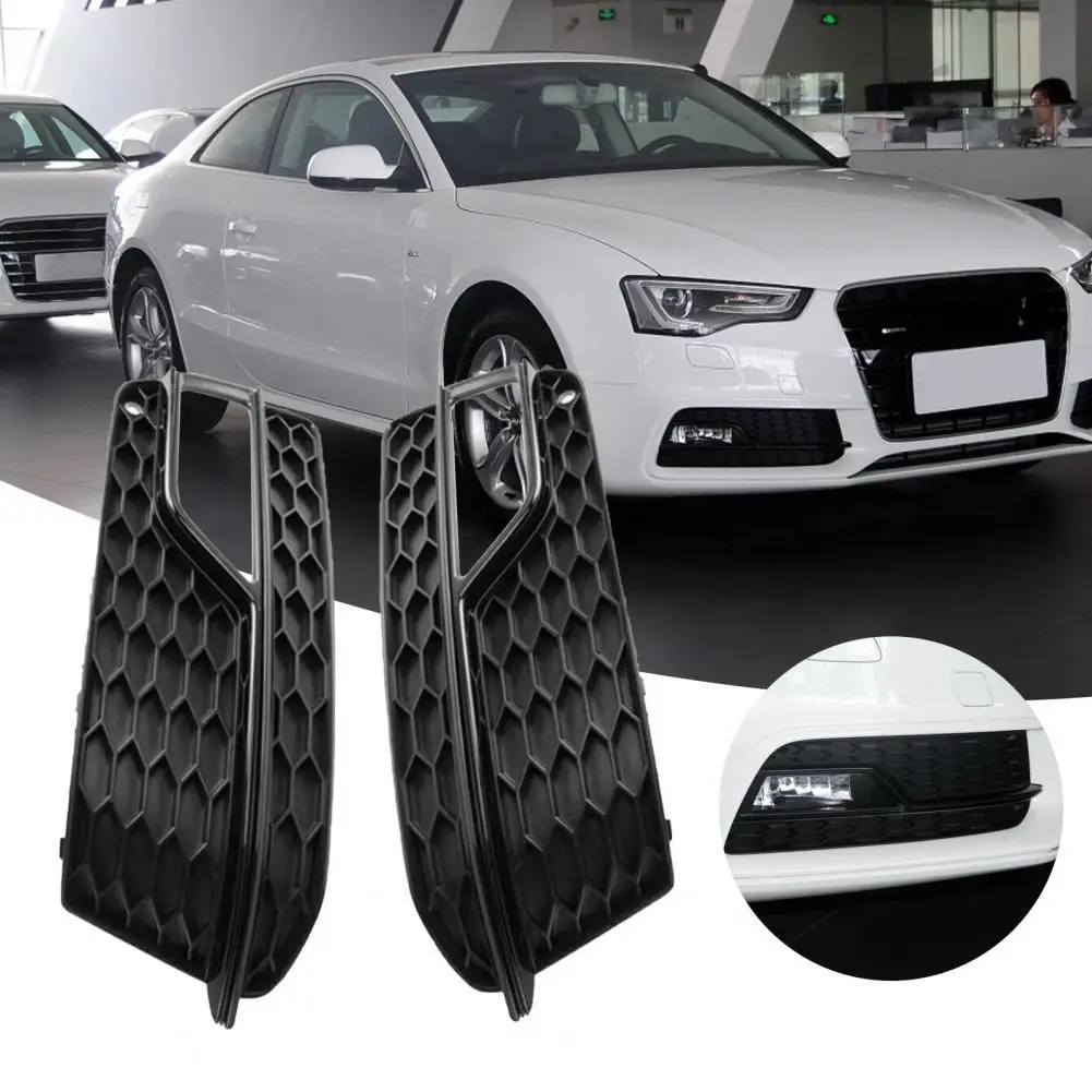 Fog Light Cover Anti-deform Replacement Front Bumper Fog Light Grille 8T0807681K 8T0807682K for Audi A5 S-line 13-17