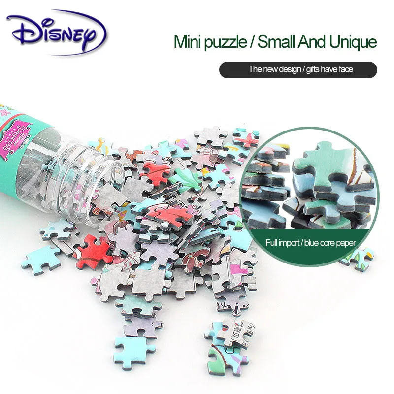 Disney 150 peça tubo de teste jigsaw bolso mini quebra-cabeças criativo presente aniversário adulto crianças lazer viagem brinquedos