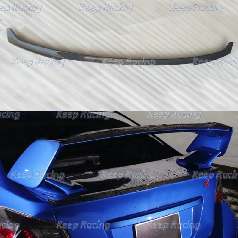 Car-styling Rowen Style Carbon Fiber Trunk Wing Lip For Impreza VAB VAF STI S4 Glossy Finish Rear Spoiler Boot Lid Splitter Kit