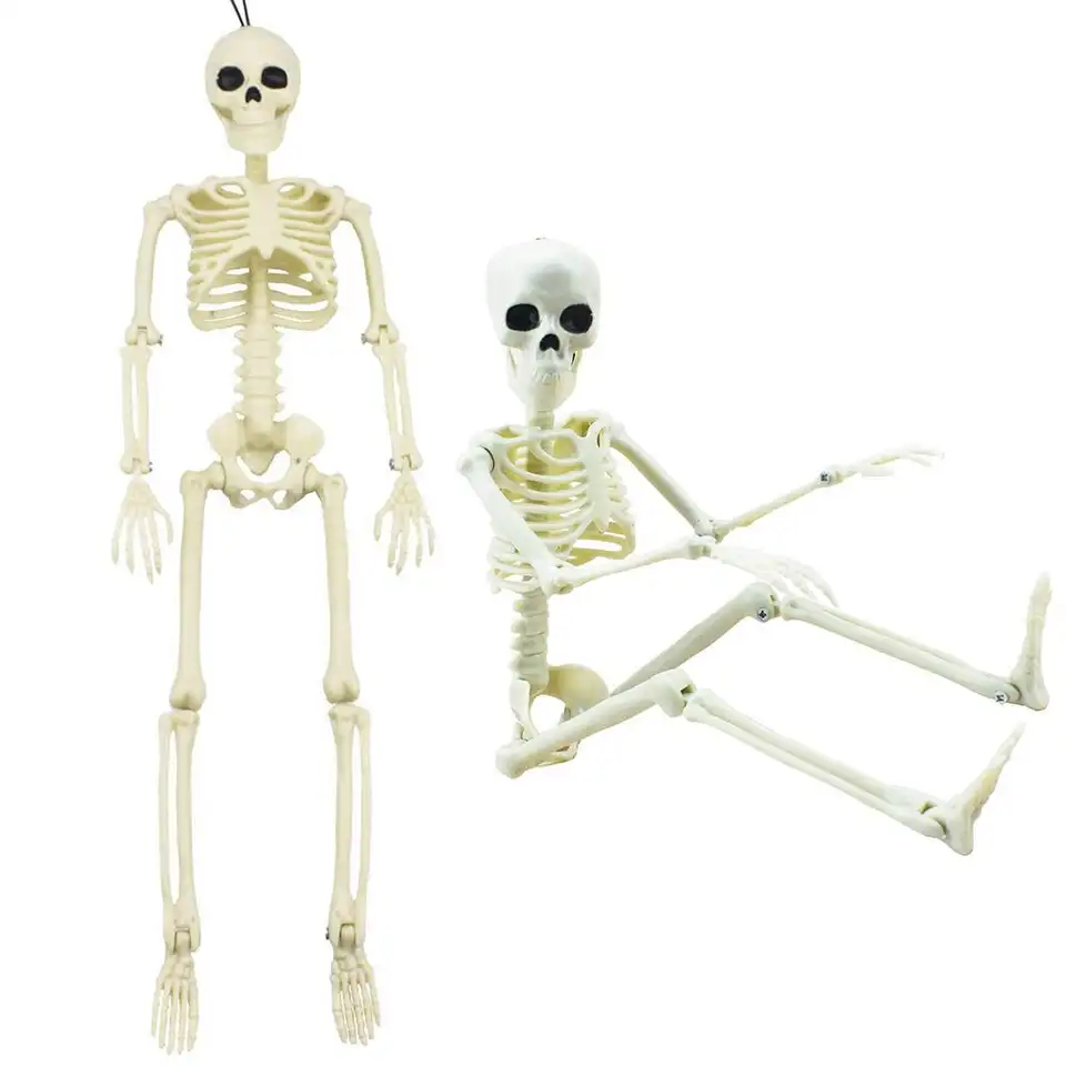 16 Inches Simulation Halloween Human Skeleton Ghost Festival Movable ...