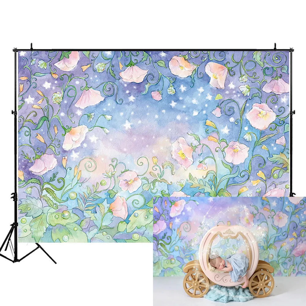 写真の背景,手描きの花,赤ちゃんのポートレート写真,1歳の誕生日のケーキの写真,背景