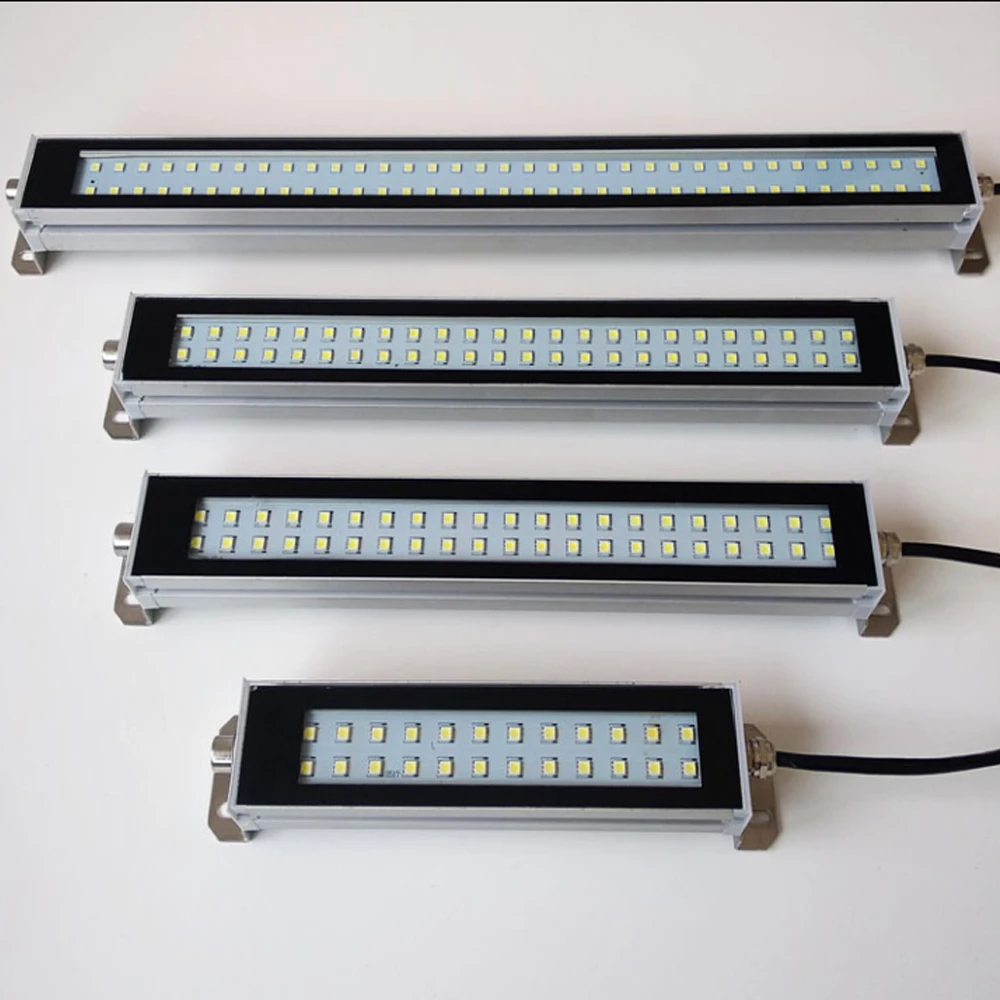 Lâmpada industrial led à prova d'água, à prova de óleo, à prova de poeira, oficina, lâmpadas cnc, 22-53cm, 110v, 220v, 24v, 36v, leds, máquina, ferramentas de trabalho, luzes