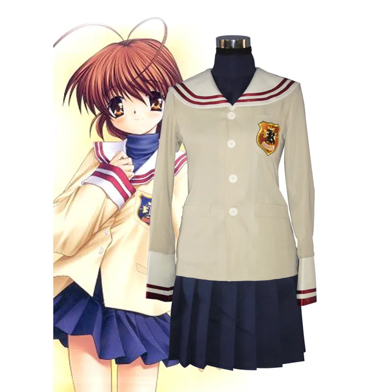 Clannad Cosplay Costume School Girl Uniform