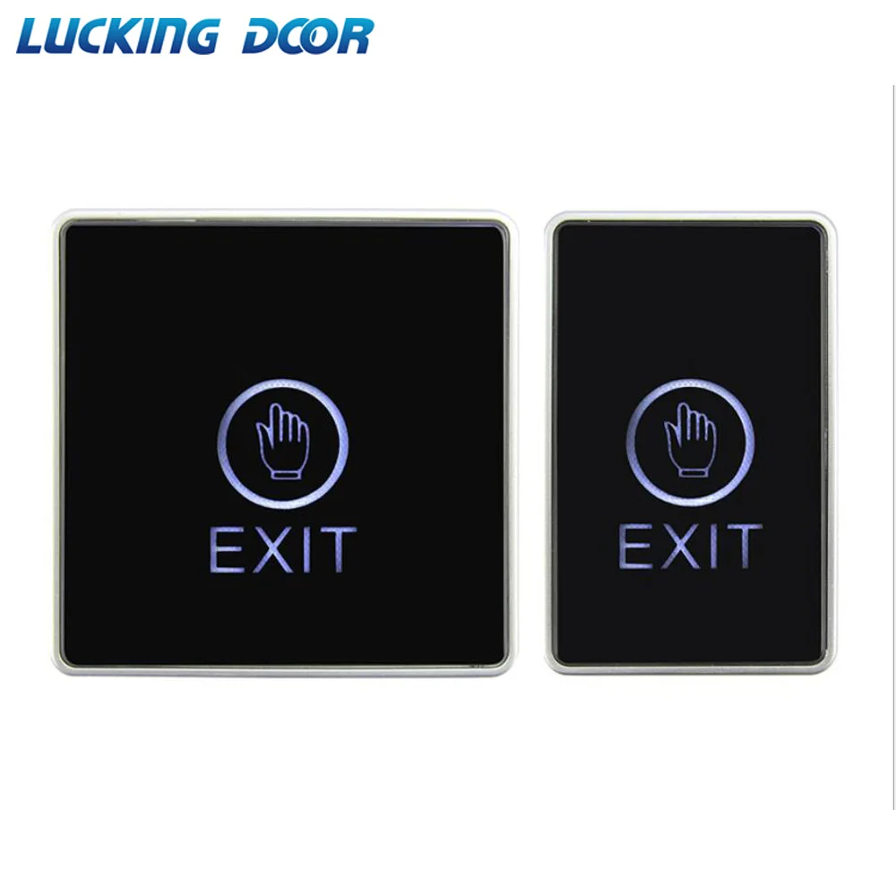 86*86mm Backlight Push Touch Exit Button Infrared Contactless Door Release Switch for access Control System With LED Indicator