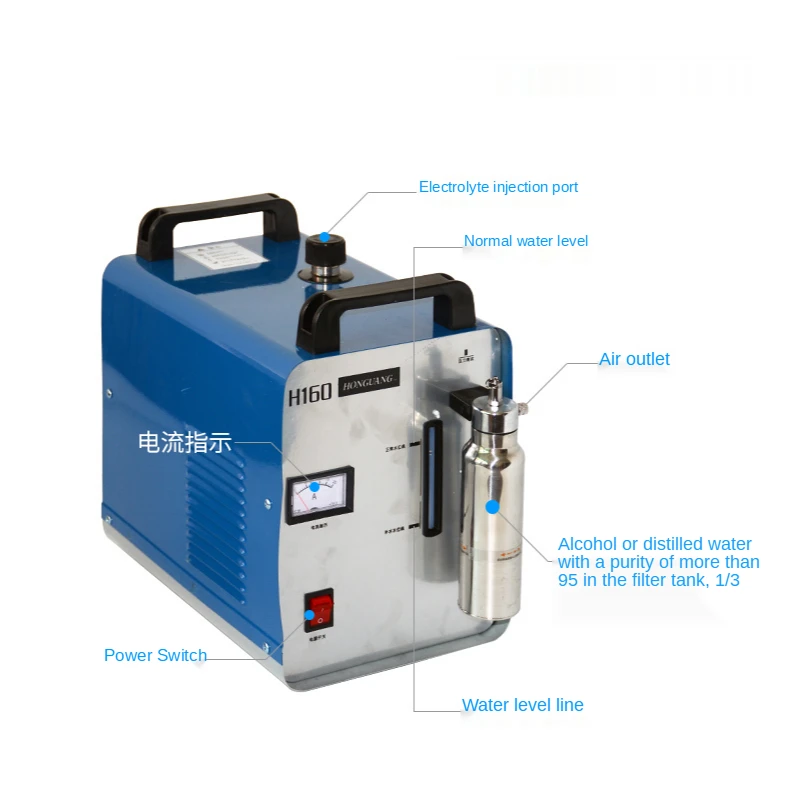 220V H160 H180 Acrylic Flame Polishing Machine Acrylic Polisher HHO Hydrogen Generator Machine Crystal Polishing Machine