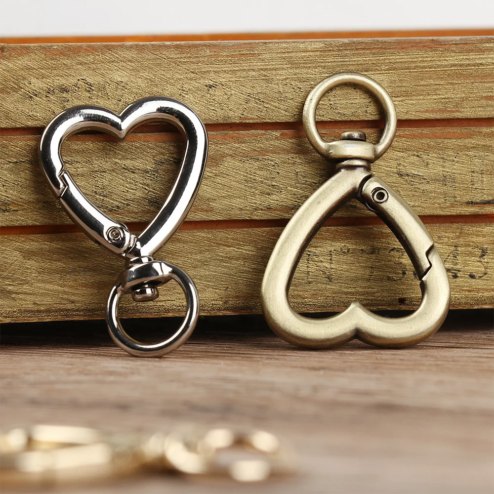 Heart Style Zinc Alloy Hooks Spring Ring Buckles Snap Clasp Clip Bag Belt Buckle Purses Handbags Carabiner