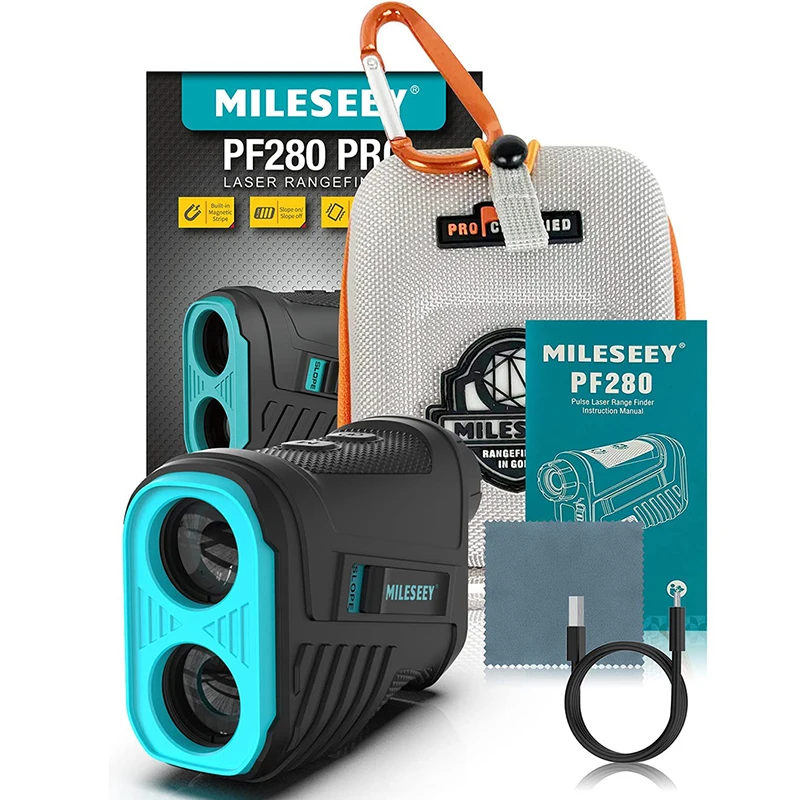 Mileseey PF280 Pro Professional Golf Laser Rangefinder 600m Telescope Rechargeable Slope Adjusted Vibration Measure Meter