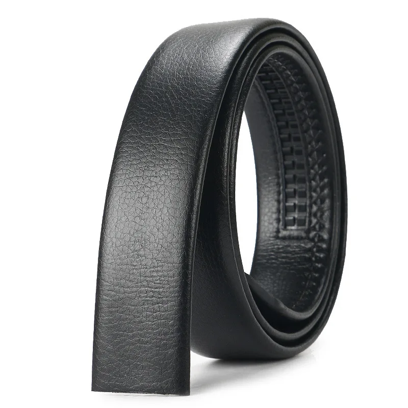 Men\'s Genuine Leather Belts No Buckle Belts Men Fashion Casual Automatic Buckle Belts High Quality Black Brown Waistband 3.5cm