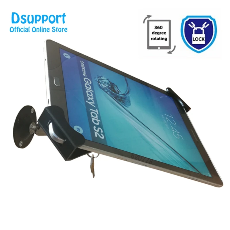 Tablet Stand Pemegang Dinding Mount Anti-Thief untuk 7-13 Inci Berbagai Ukuran Tablet Universal Tablet Berdiri dengan Kunci