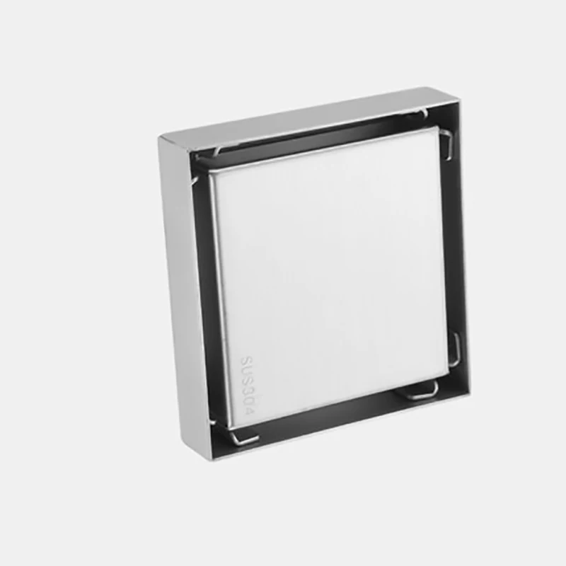 Black Long Strip Floor Drain Shower Large Displacement Bathroom Rectangular Extended Deodorant Invisible Stainless Steel