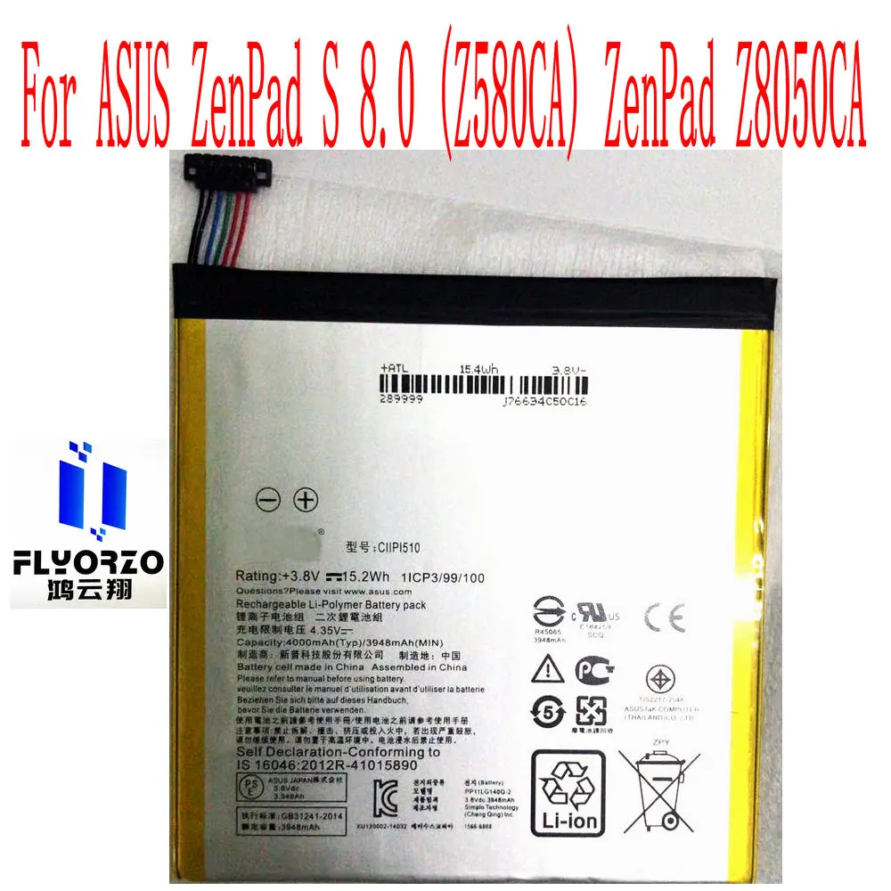 

New C11P1510 Battery For ASUS ZenPad S 8.0 (Z580CA) Z8050CA Mobile Phone